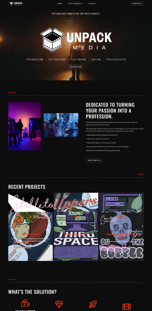 WordPress Website for Film Making Developed By Digisparkzz